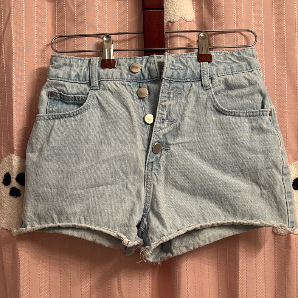 Beginning Boutique Light Blue Jean Shorts